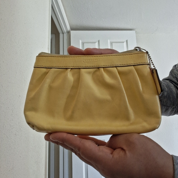 Coach Yellow Zipper Pouch - Picture 2 of 9